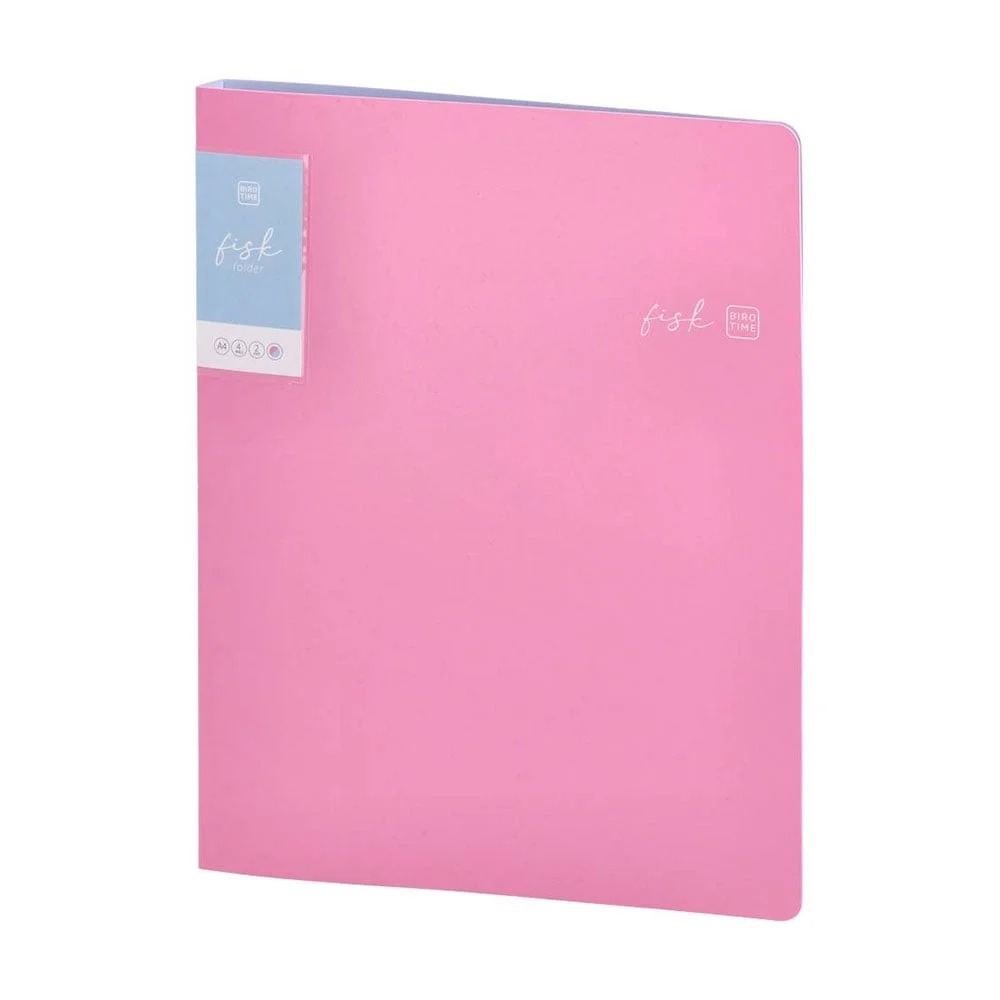 Biro Time Fisk Binder, A4, 2 rings, 20 mm, pink