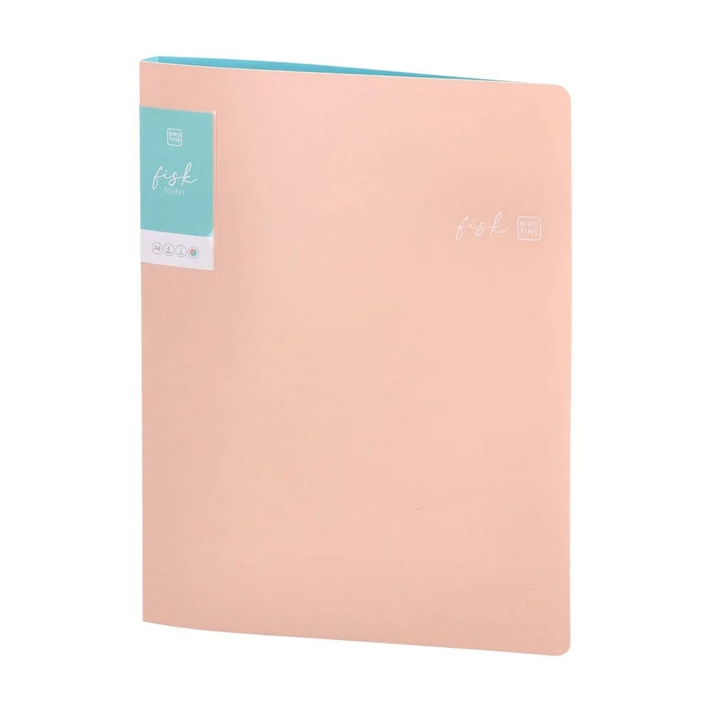 Biro Time Fisk Binder, A4, 4 rings, 20 mm, peach