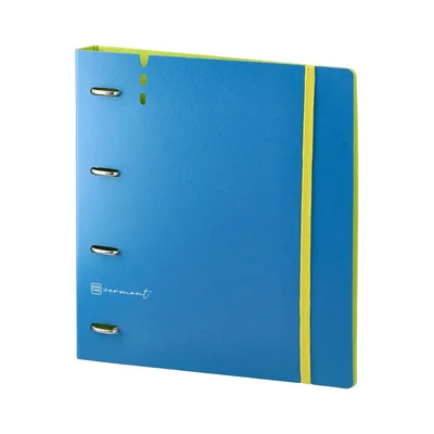 Biro Time Vermont Binder, A4, 4 rings with elastic band, blue