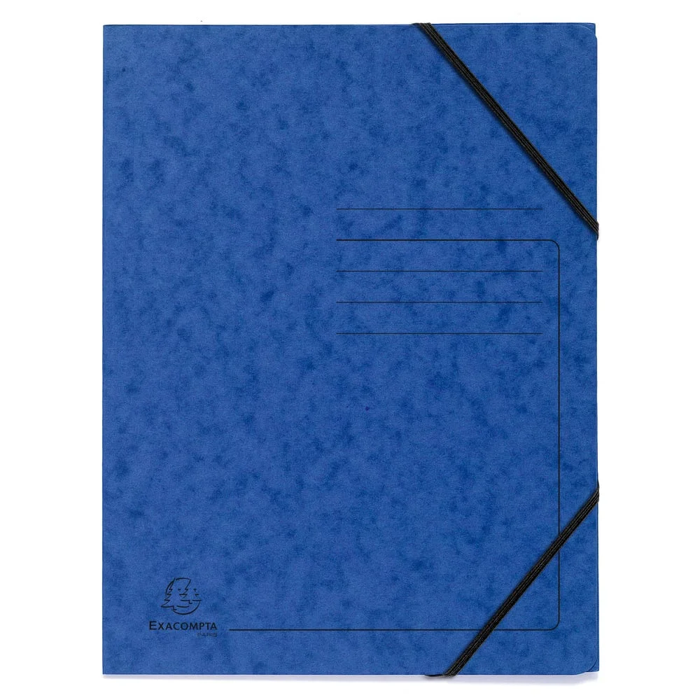 Exacompta Folder, cardboard, with elastic, blue