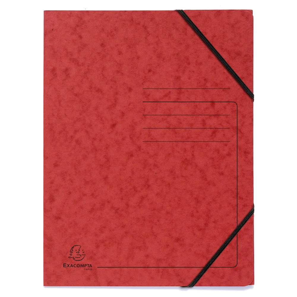 Exacompta Folder, cardboard, with elastic, red