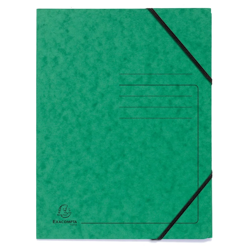 Exacompta Folder, cardboard, with elastic, green