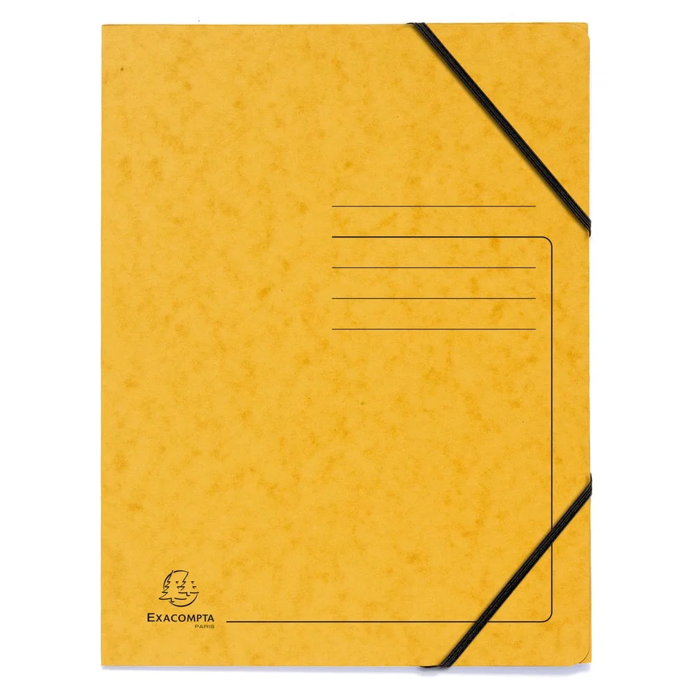 Exacompta Folder, cardboard, with elastic, yellow