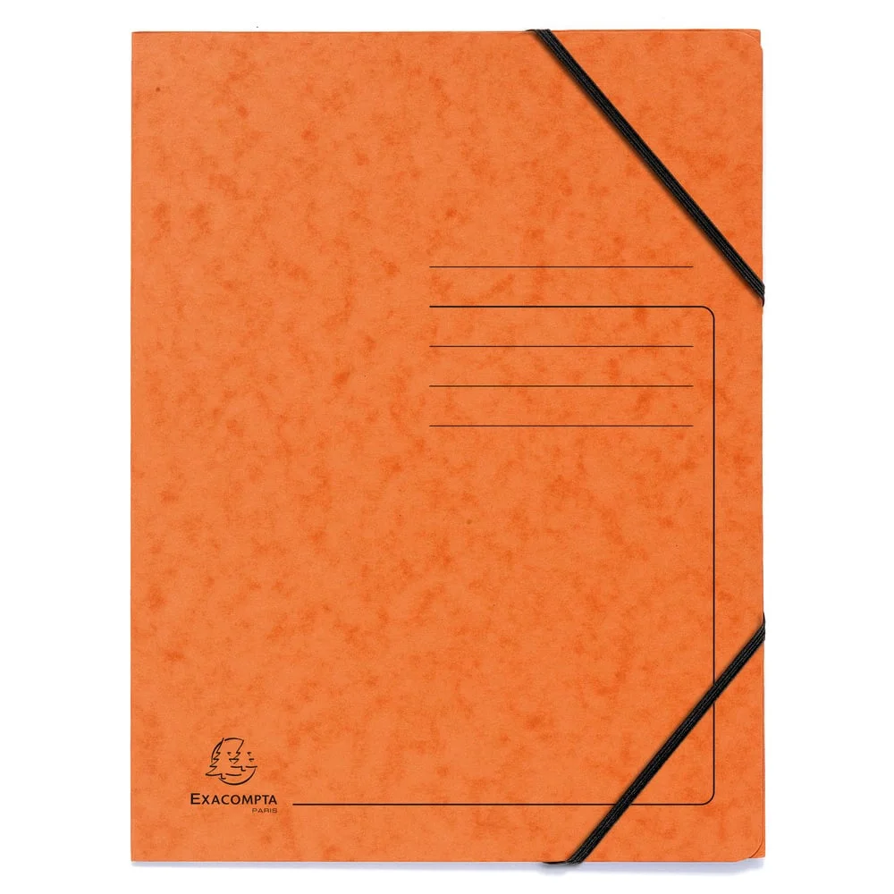 Exacompta Folder, cardboard, with elastic, orange
