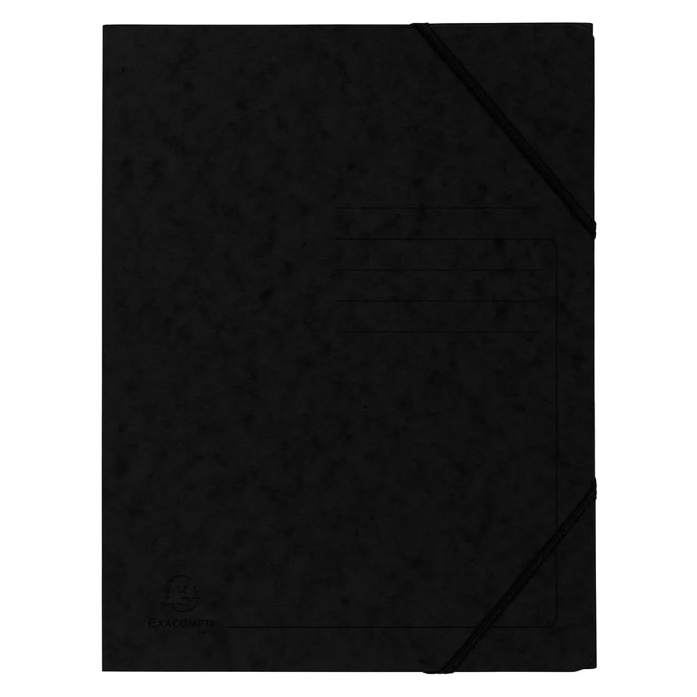 Exacompta Folder, cardboard, with elastics, black