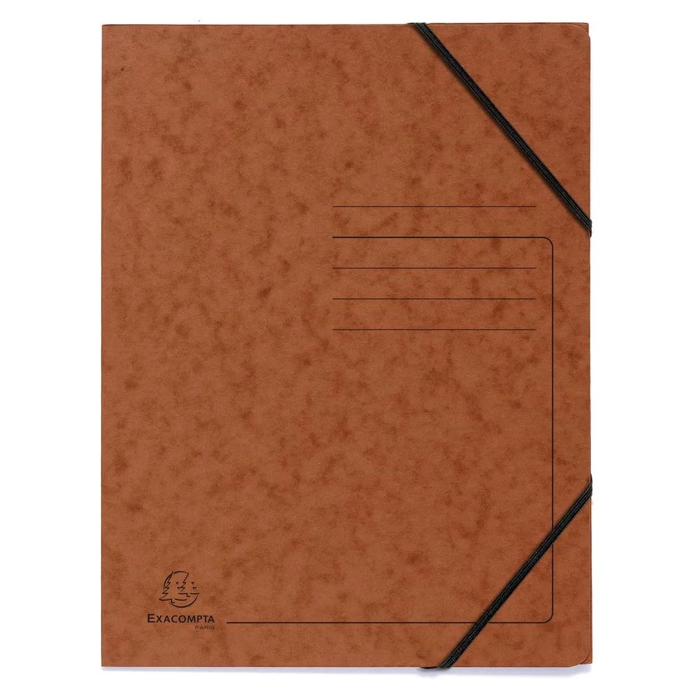 Exacompta Folder, cardboard, with elastic, brown