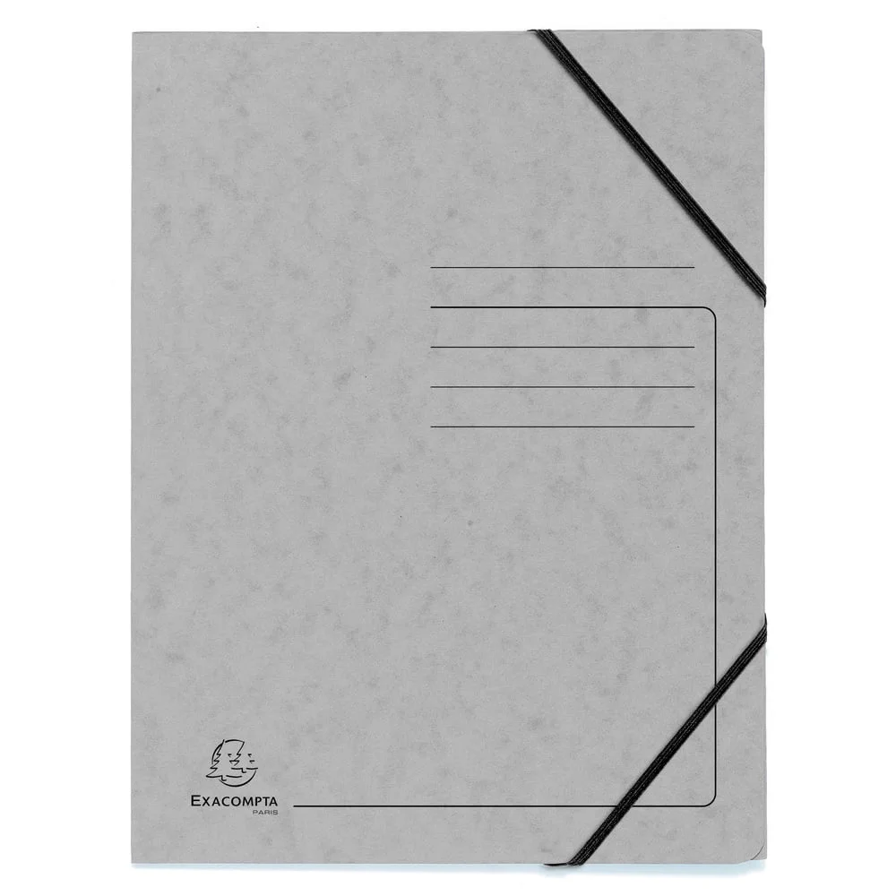 Exacompta Folder, cardboard, with elastic, gray