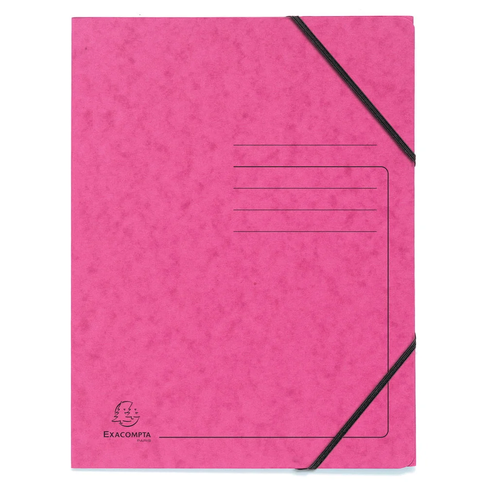 Exacompta Folder, cardboard, with elastic, pink