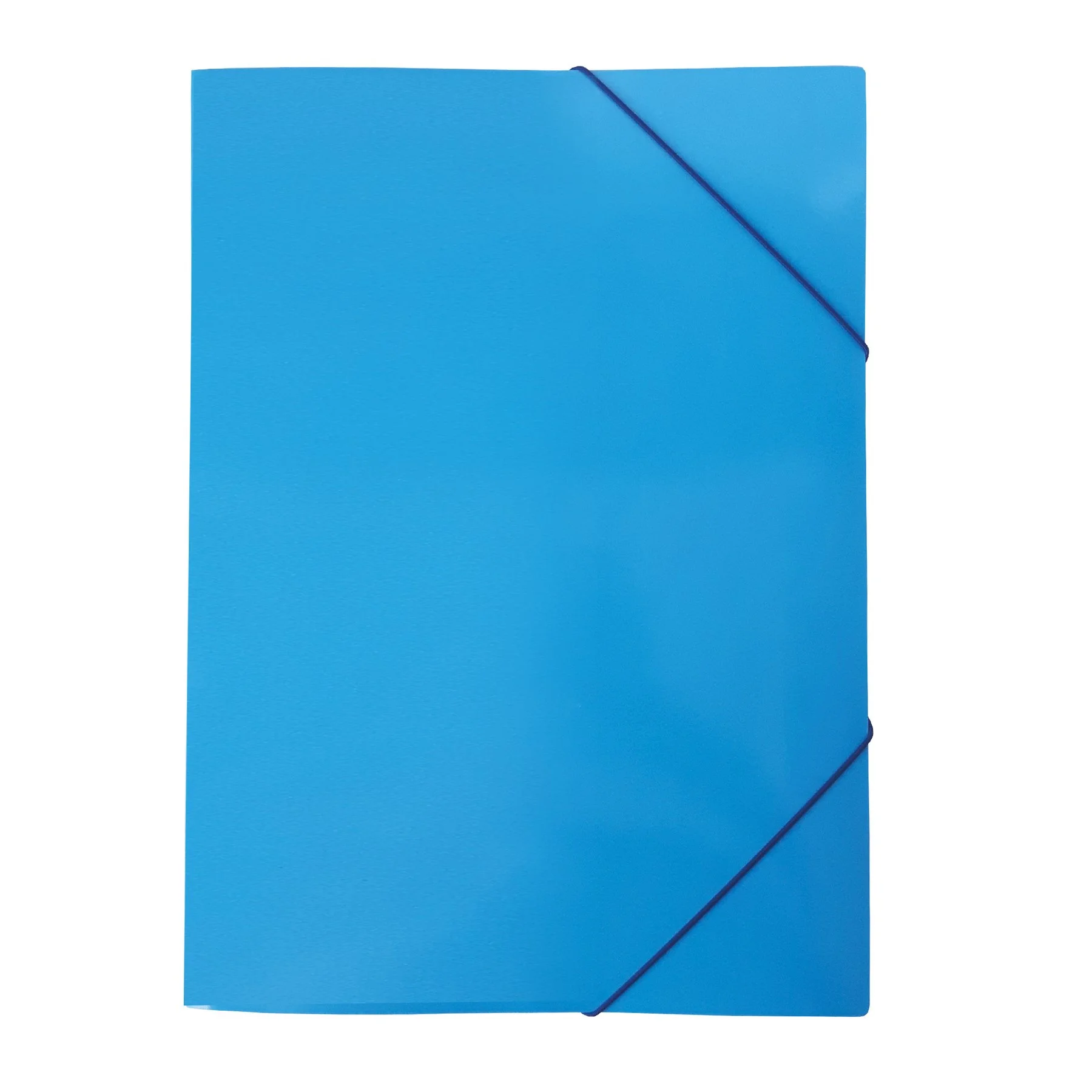Folder, cardboard, with elastic, UV varnish, 235 x 325 mm, 350 g/m2, blue
