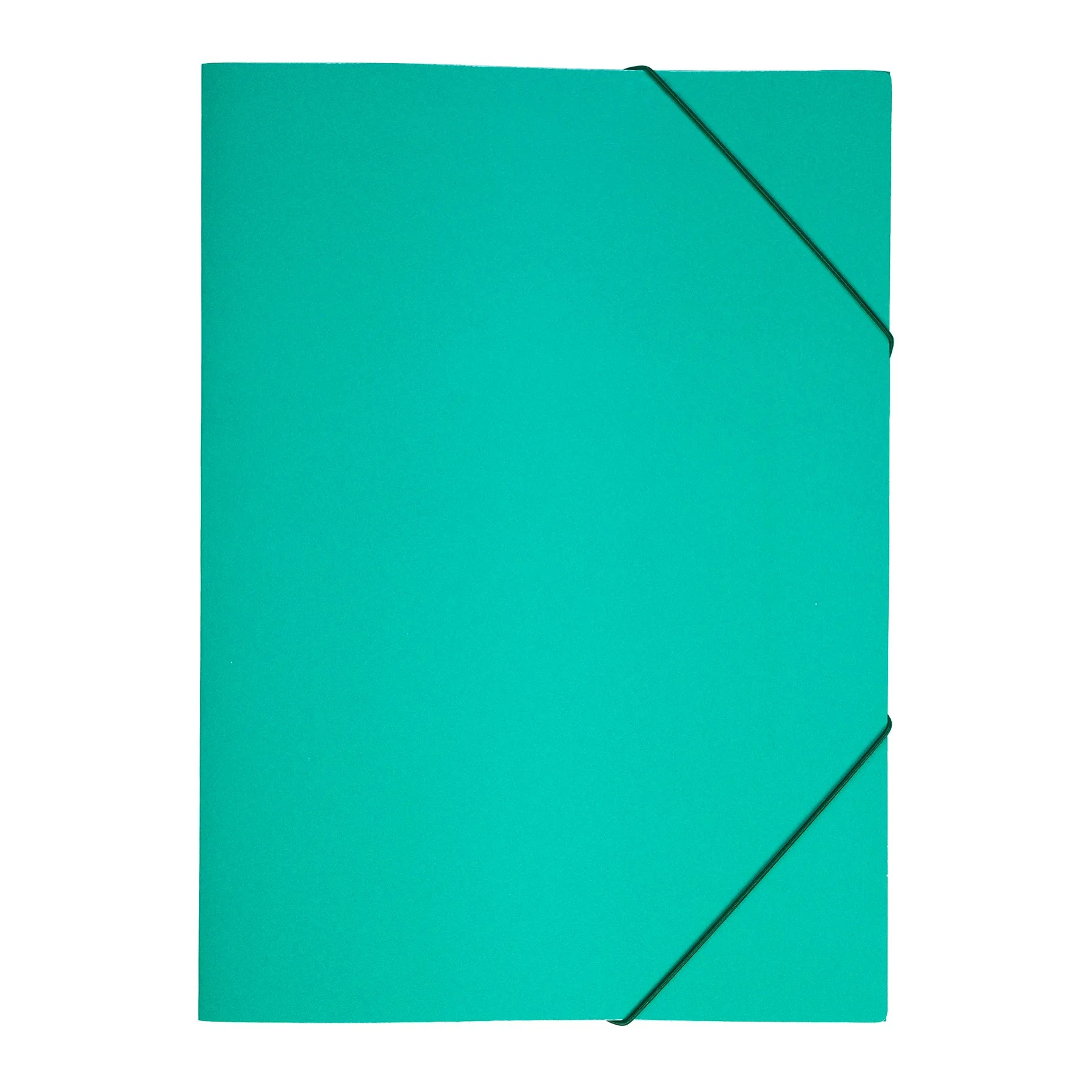 Folder, cardboard, with elastic, UV varnish, 235 x 325 mm, 350 g/m2, green
