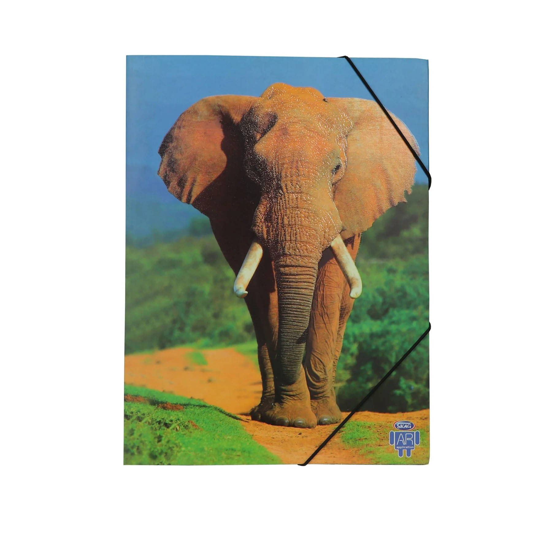 Skag Folder AR, cardboard, with elastic, 25 x 35 cm, elephant