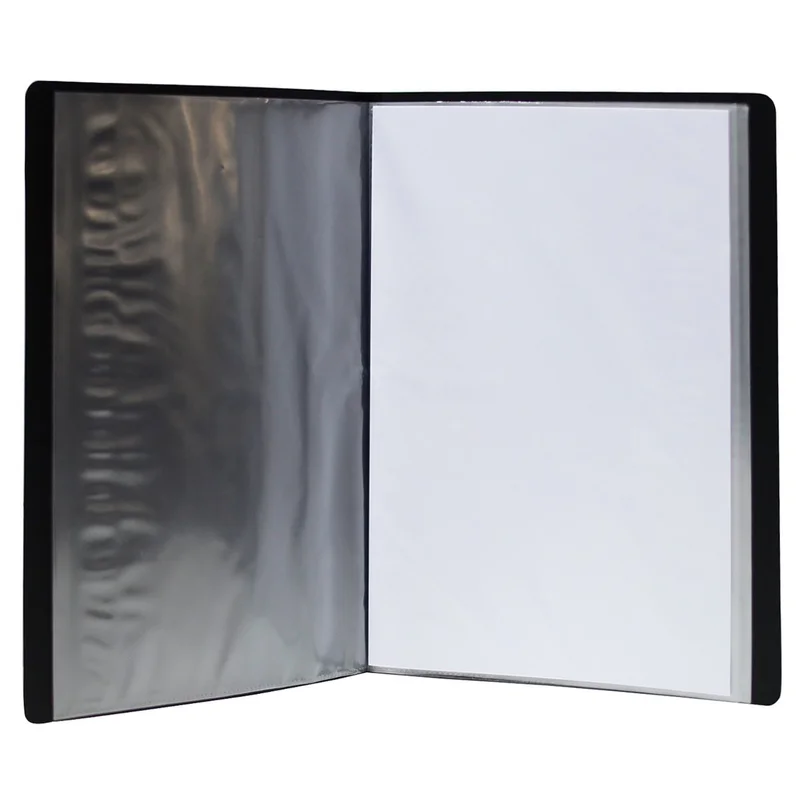 Office 1 Display book, 40 pockets, replaceable spine label, black
