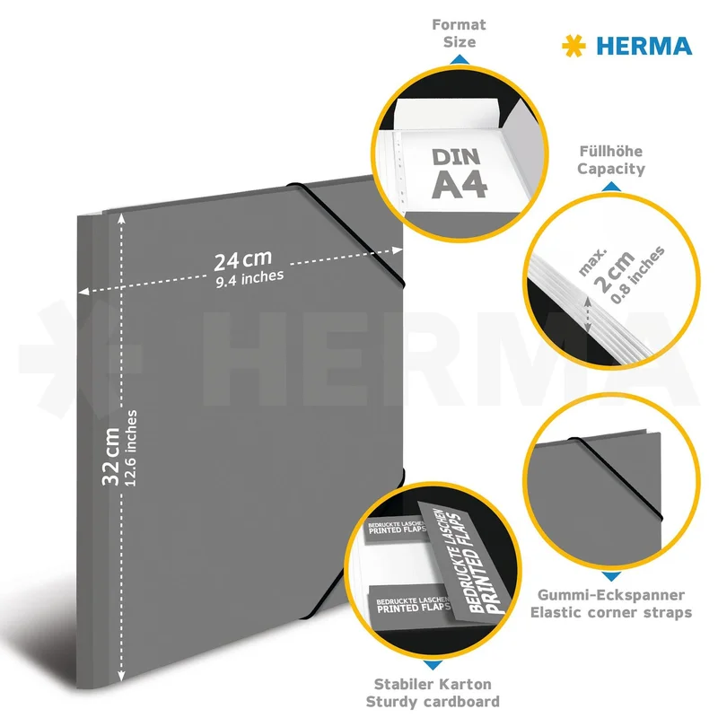 Herma Folder Football, cardboard, with elastic, A4