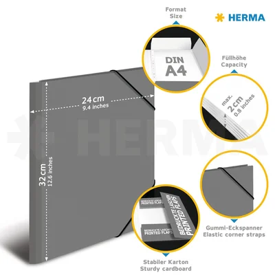 Herma Folder Football, cardboard, with elastic, A4
