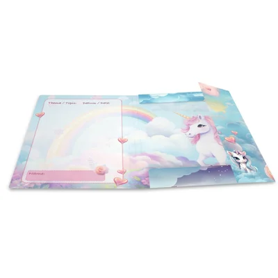 Herma Folder, cardboard, with elastic, A4, unicorns
