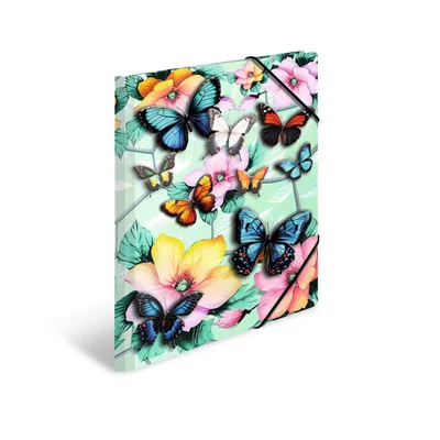Herma Folder, cardboard, with elastic, A3, butterflies