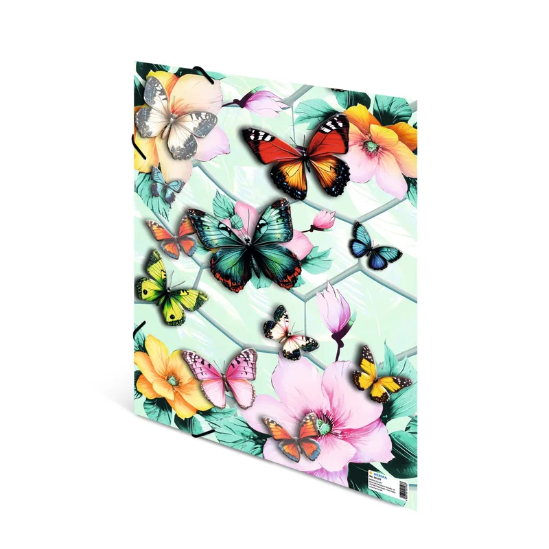 Herma Folder, cardboard, with elastic, A3, butterflies
