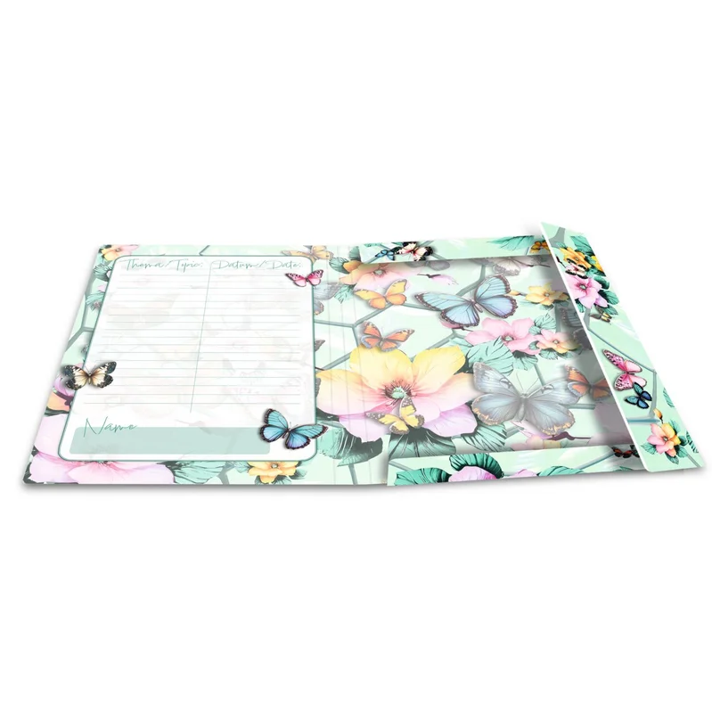 Herma Folder, cardboard, with elastic, A3, butterflies