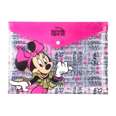 Best Enlo 4 Folder, with snap button, Minnie Mouse, A4