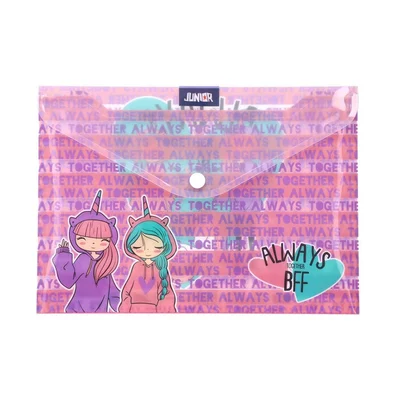 JUNIOR ENLO 5 SNAP BUTTON FOLDER A5 GIRLS