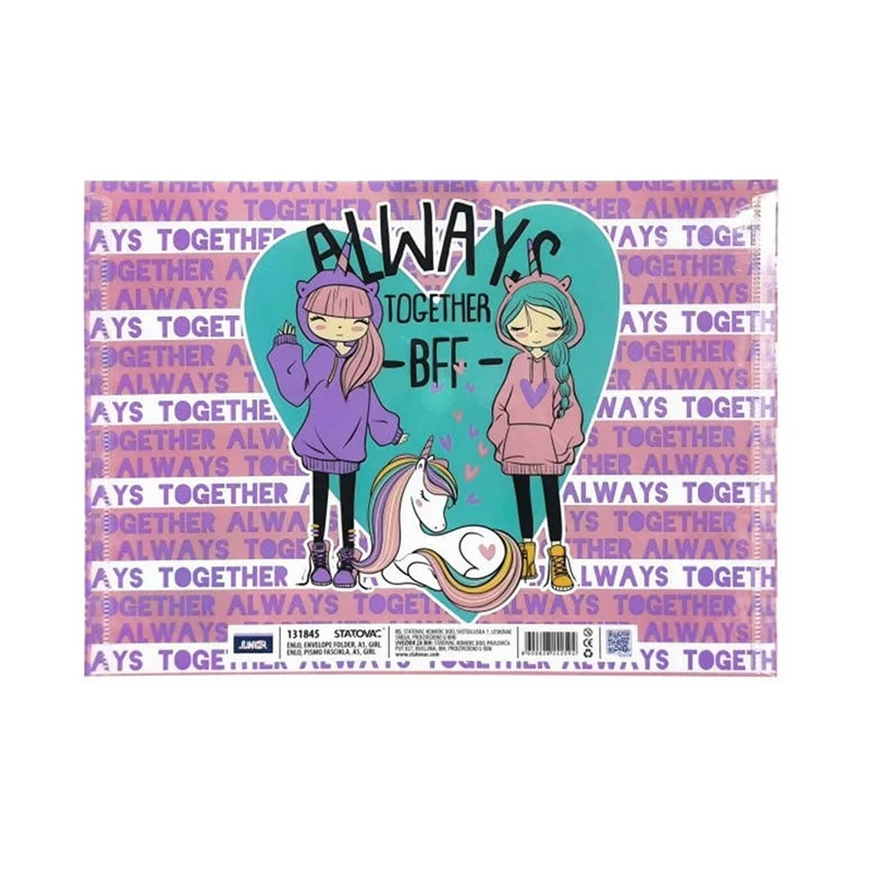 JUNIOR ENLO 5 SNAP BUTTON FOLDER A5 GIRLS
