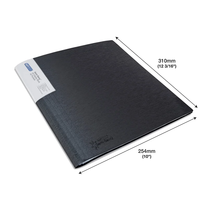 Rapesco Folder Germ-Savvy, PP, 40 pockets, black