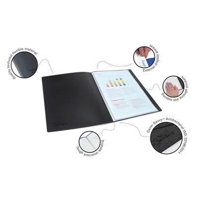 Rapesco Folder Germ-Savvy, PP, 40 pockets, black