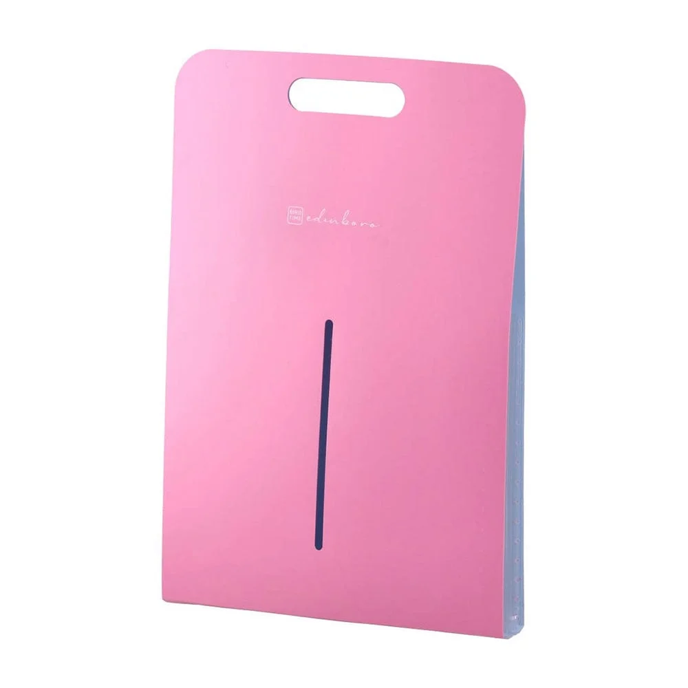 Biro Time Edinboro Expanding File, with 5 dividers, vertical, pink