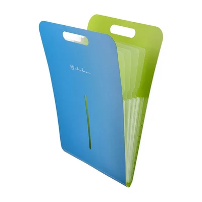 Biro Time Edinboro Expanding File, with 5 dividers, vertical, blue