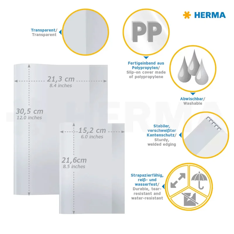 Herma Подвързия, A5, PP, жълта/прозрачна