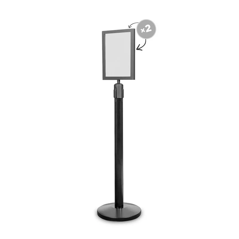 Sign frame for stanchion, A4, black