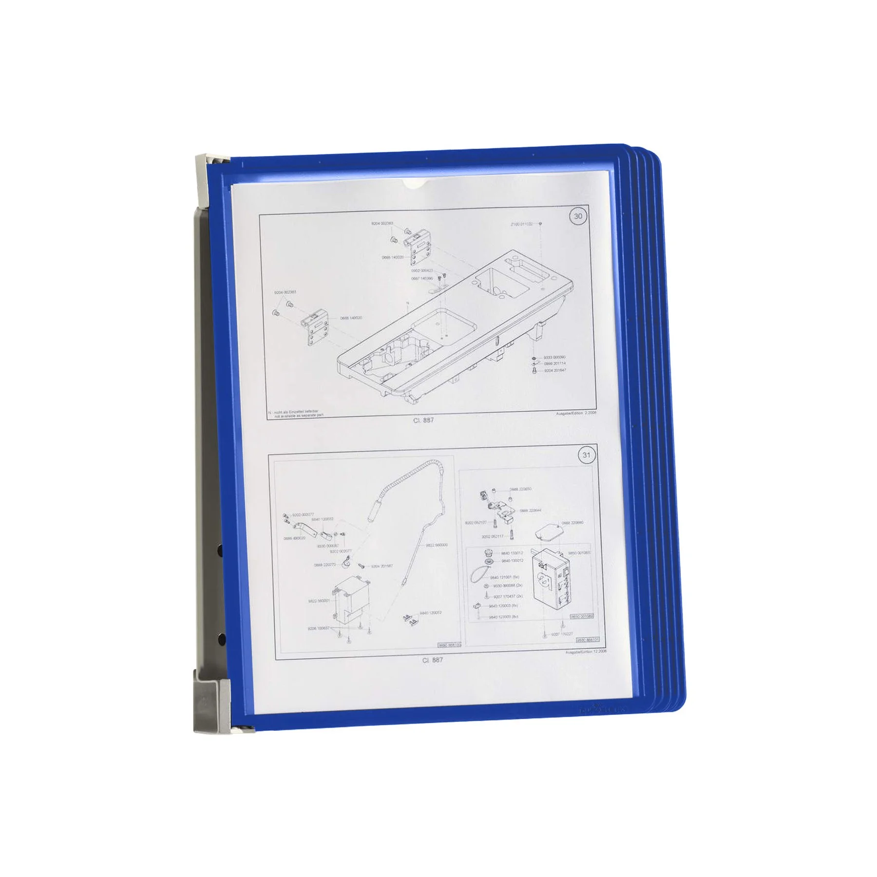 Durable Информационна система Vario Magnetic Wall, A4, с 5 джоба, синя