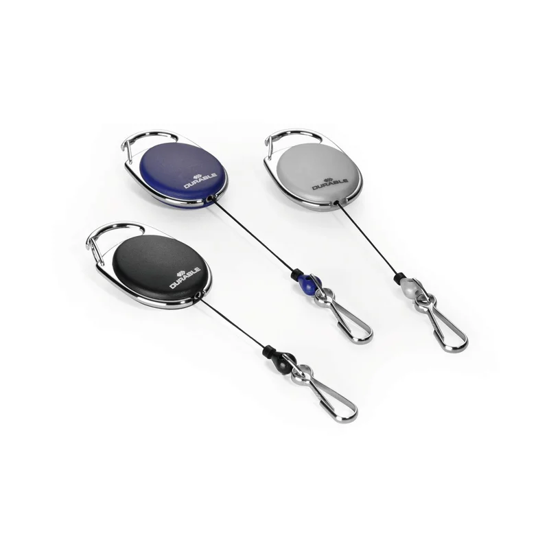 Durable Retractor Style, badge reel holder, with hook, black