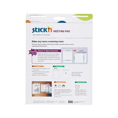 Stick’n Flipchart pad, self-adhesive, 762 x 635 mm, 30 sheets, white