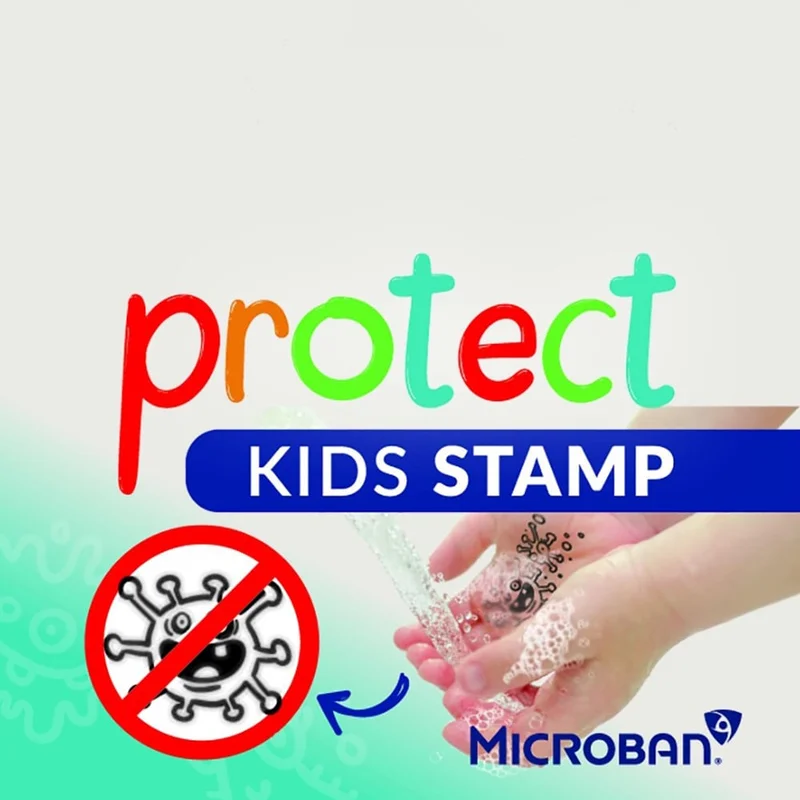 Colop Stamp Microban Printer 20 Protect Kids, rectangular, black