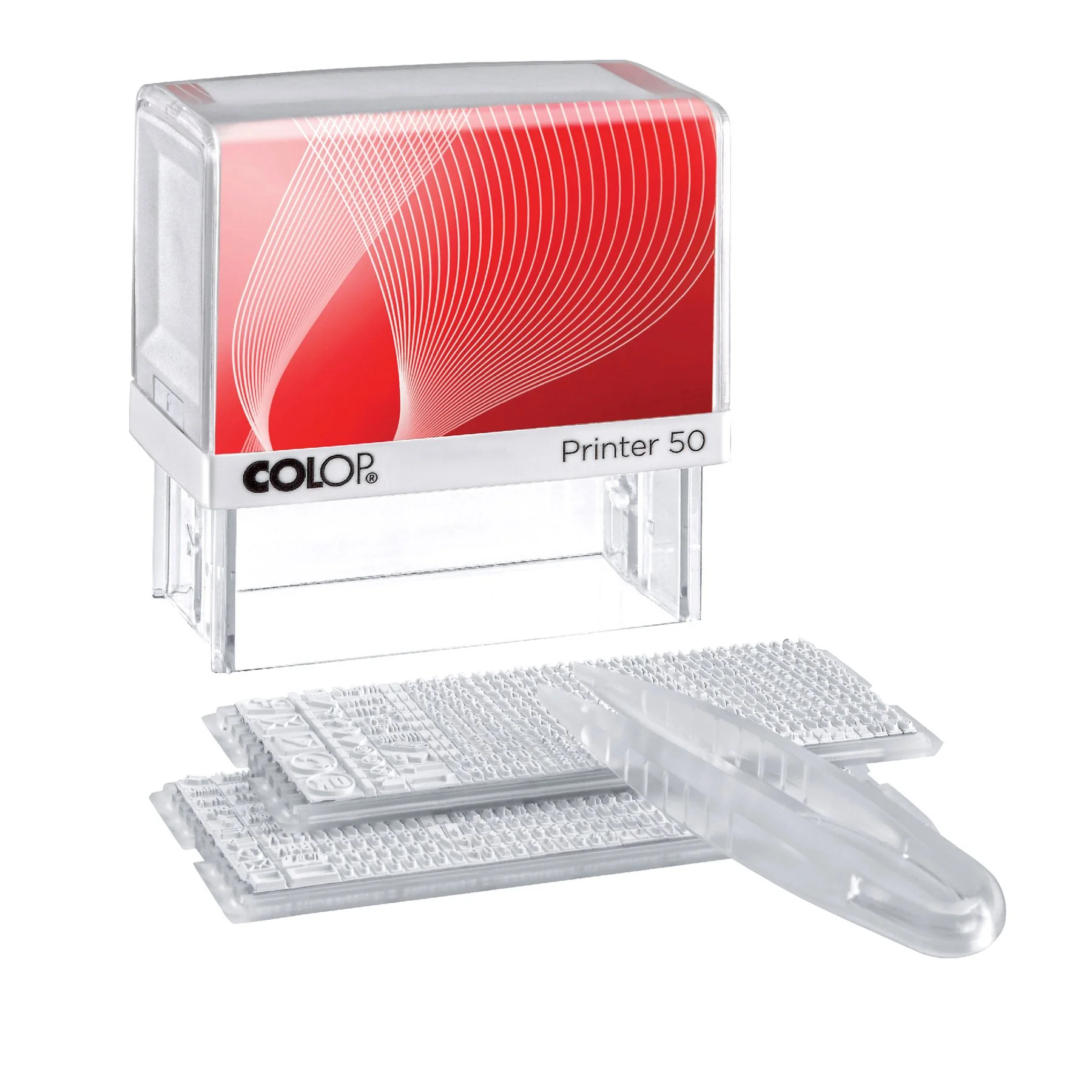 Colop Stamp Printer 50 Set, self-inking, 30 x 69 mm, with Latin letters