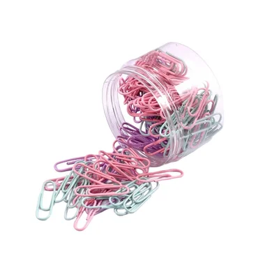 Foska Paper clips, 28 mm, 120 pcs, pink & purple, in box