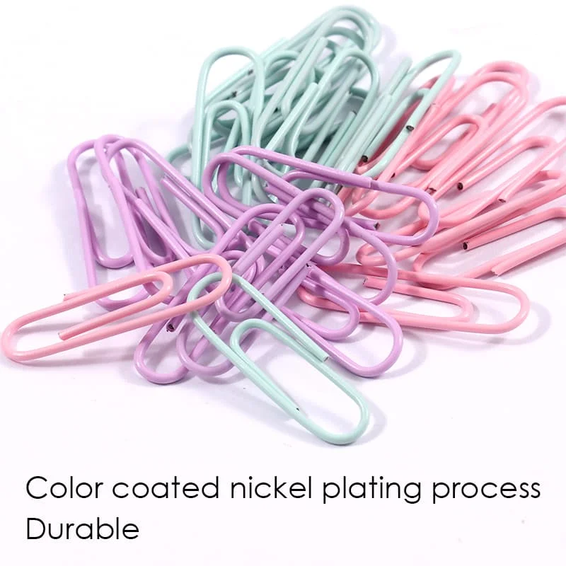 Foska Paper clips, 28 mm, 120 pcs, pink & purple, in box