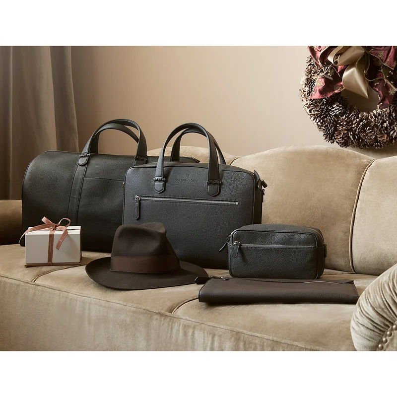 Graf von Faber-Castell Laptop and Document Bag Cashmere, with two compartments, leather, black