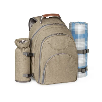 Hi!dea Picnic backpack, with included accessories, light brown