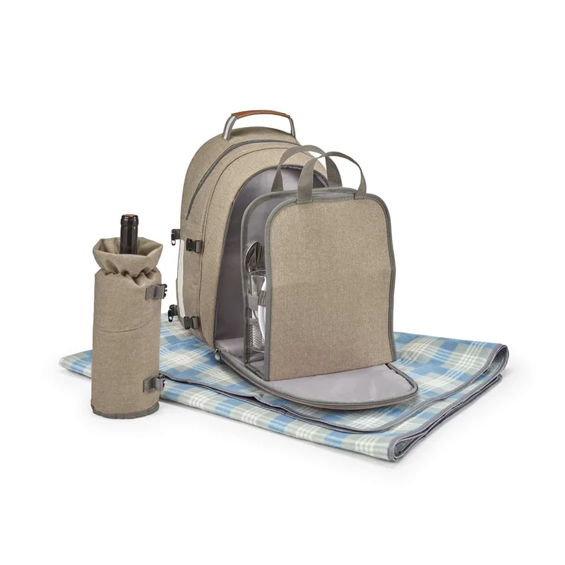 Hi!dea Picnic backpack, with included accessories, light brown