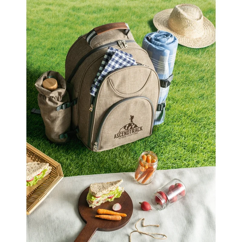 Hi!dea Picnic backpack, with included accessories, light brown