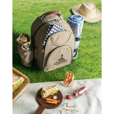 Hi!dea Picnic backpack, with included accessories, light brown