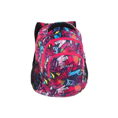 Pulse Backpack Teens Pink Graffiti, multicolor