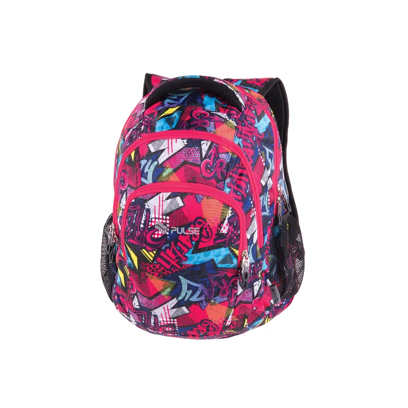 Pulse Backpack Teens Pink Graffiti, multicolor