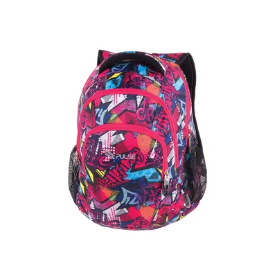 Pulse Backpack Teens Pink Graffiti, multicolor