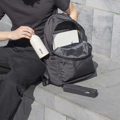 Milan Backpack Shadow, 2 zips, 22 L, black