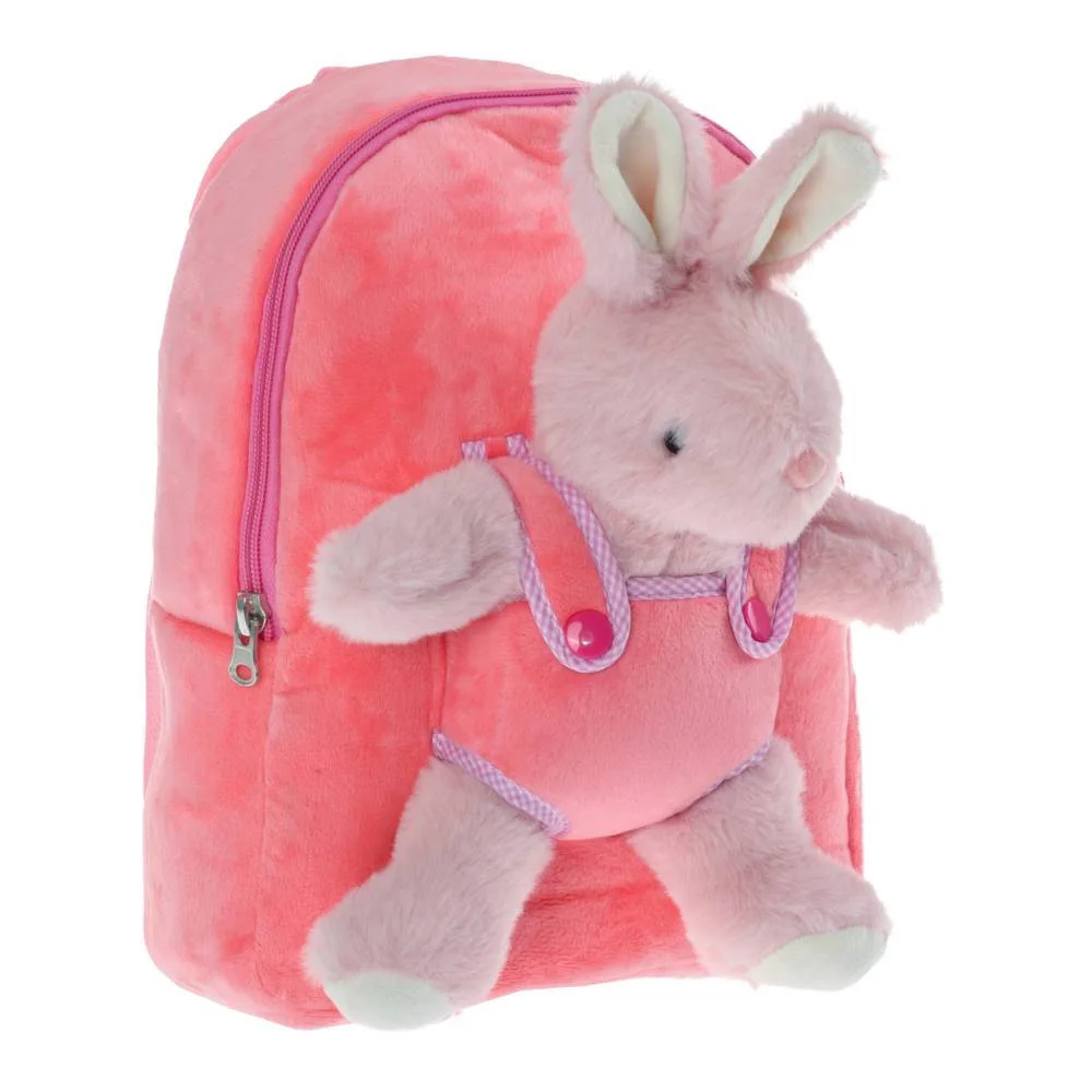 Play Lush Backpack, kids, with plush bunny toy