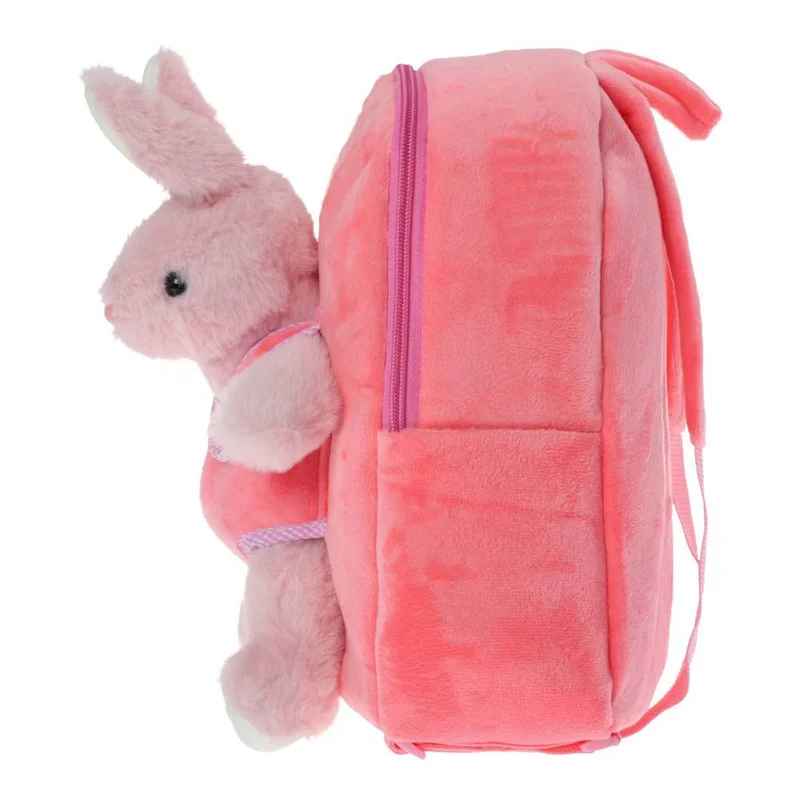 Play Lush Backpack, kids, with plush bunny toy