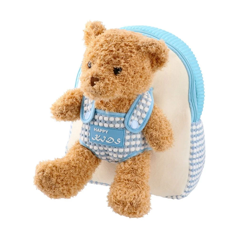 Play Lush Backpack, kids, with plush bear toy